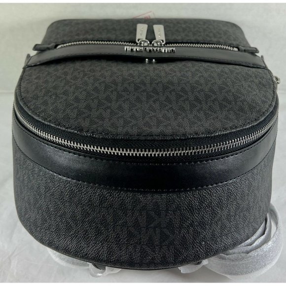 Michael Kors Kenly Medium Black MK Signature Backpack, Travel BAG
